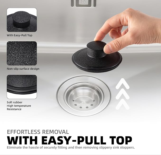 RQYEKDO 3‑1/2" Kitchen Sink Stopper Universal Drain Plug 2 Pack - Image 8