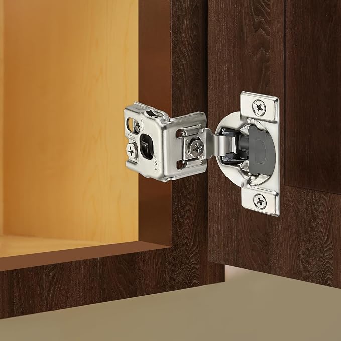 Satin Nickel Cabinet Hinges 1-1/2 Inch Overlay, 2 Pack | Stainless Steel Build - Image 2