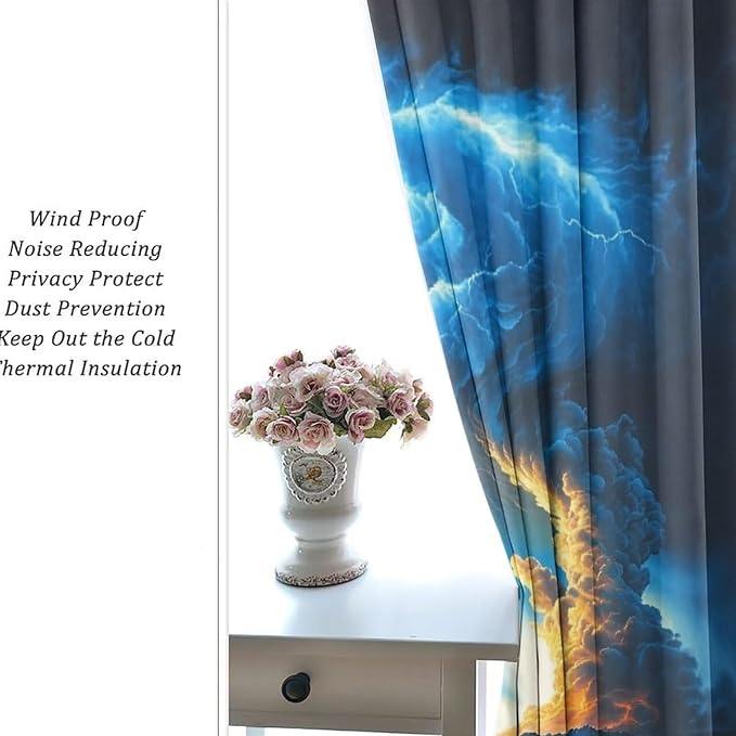 Horror Tornado Clouds Blackout Curtains - Image 6