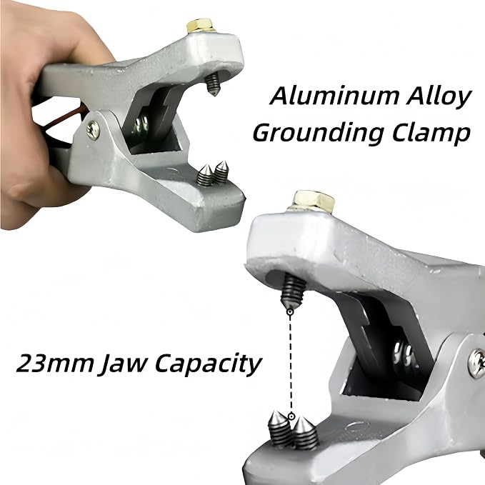 Ground Cable Clamp, 16.4FT Coiled Grounding Wire, Aluminum Alloy Anti Static - Image 2