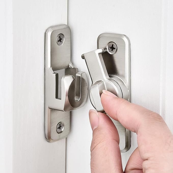 Silvery 90/180 Degree Flip Latch, Zinc Alloy Barn Door Latch | Right Angle Door by INIRET