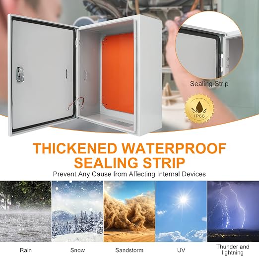 Cold Rolled Steel Electrical Box 23.6'' x 20'' x 8'' Indoor/Outdoor Thick - Image 4