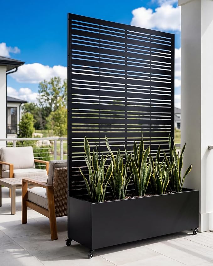 73" Tall Privacy Planters with Trellis, Freestanding by %E2%80%8B%E3%85%A4