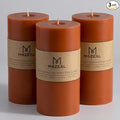 MOZEAL 3" x 6" Hand-Poured Unscented Candle, Dripless Pillar Candle Set of 3 by MOZEAL