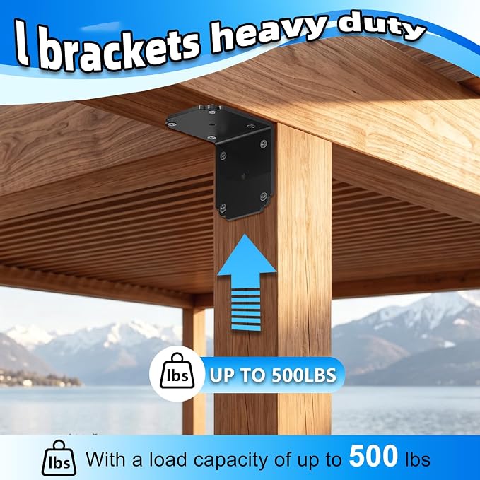 6"x6"x5.5" Heavy Duty L Bracket, 90 Degree Pergola Bracket - Image 5