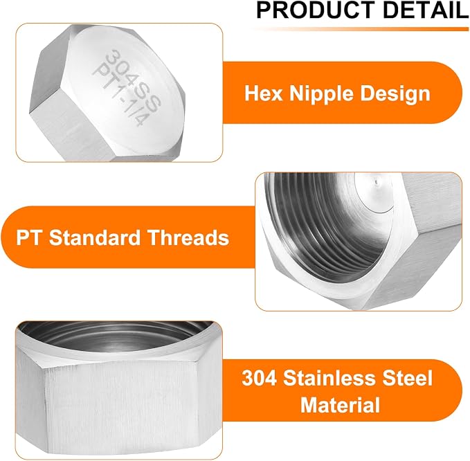 uxcell 1pcs Hex End Cap 304 Stainless Steel Nut - Image 3