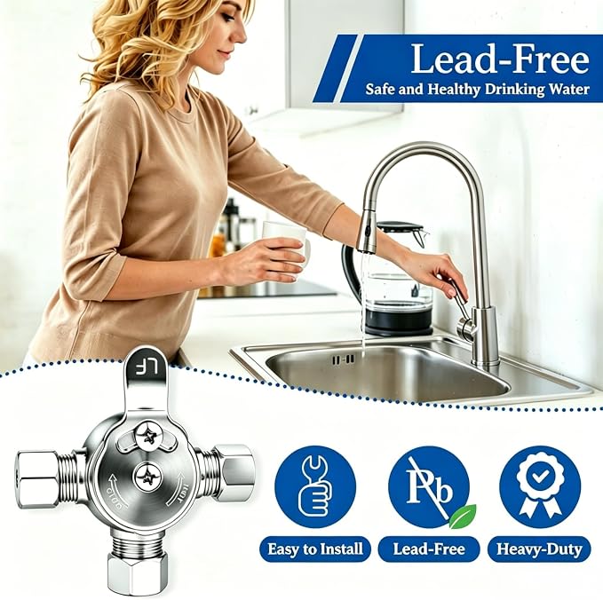Mechanical Water Mixing Valve, 3/8" Compression Hot & Cold Mixer - Image 5