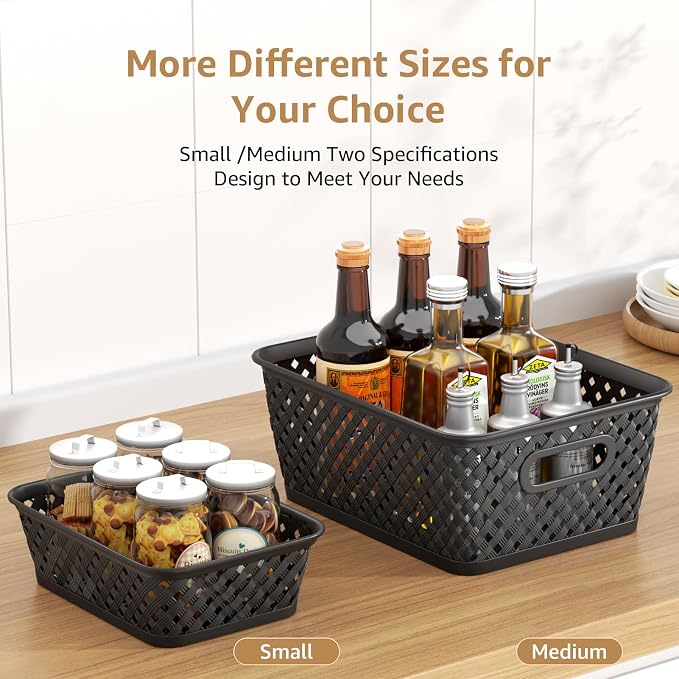 MaxGear 3 Pack Plastic Storage Baskets, Suitable - Image 3