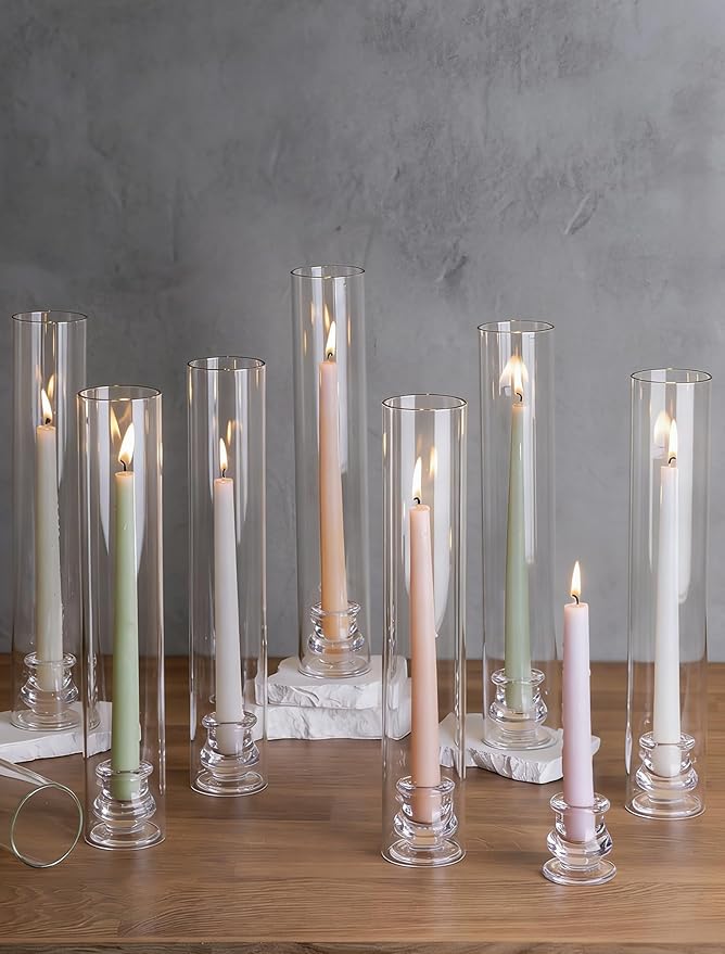 NUPTIO Hurricane Glass Candle Holders Bulk by Nuptio