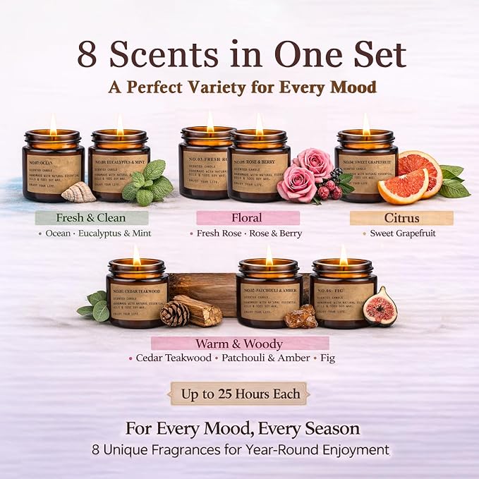 Scented Candles for Home, 8 Pack Soy Wax Candle Set, Scented Candles | Gift Set - Image 2