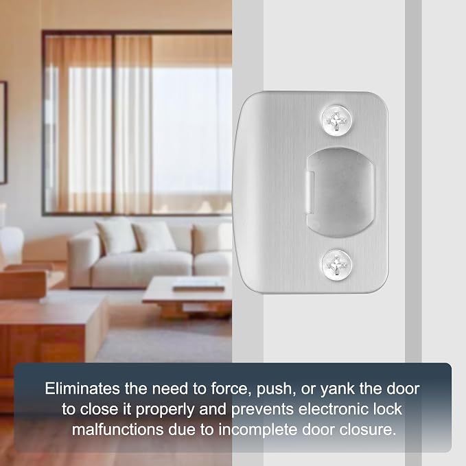 Door Strike Plate for Interior Doors, Brushed Nickel, 1 Pack | 2-1/4"x1-3/4" - Image 8