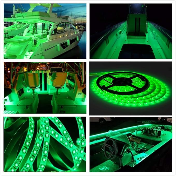 LED Boat Strip Lights, 32.8FT Green Marine Pontoon Led Lights, Waterproof | - Image 7