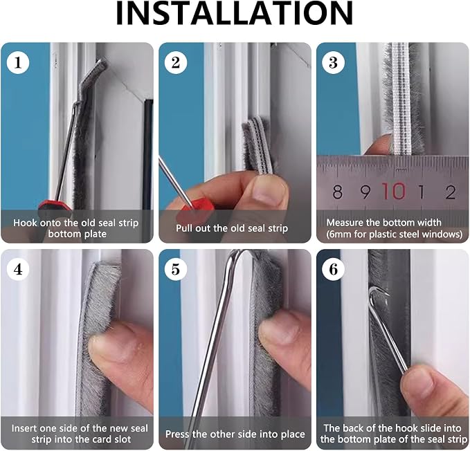 5m Brush Weather Striping Card-Slot Seal Strip Pile Weatherstrip Door Sweep - Image 9