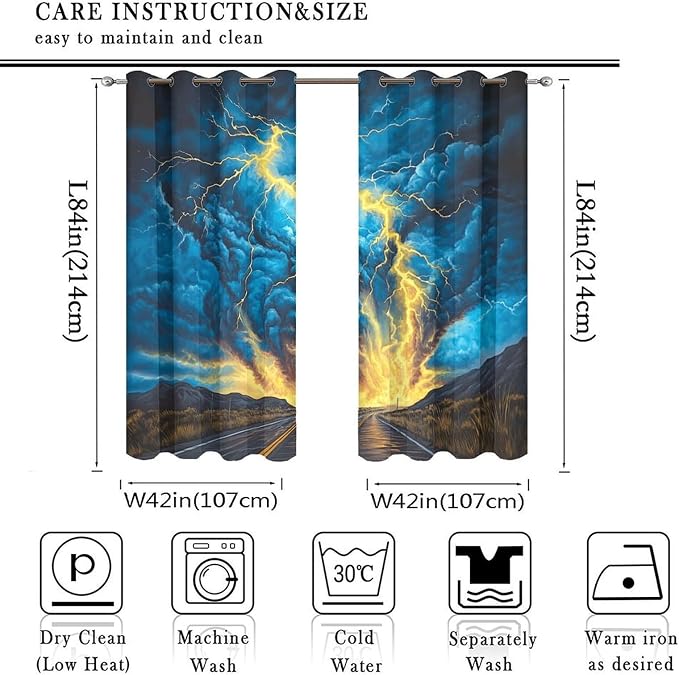 Fantasy Lightning Road Blackout Curtains - Image 2