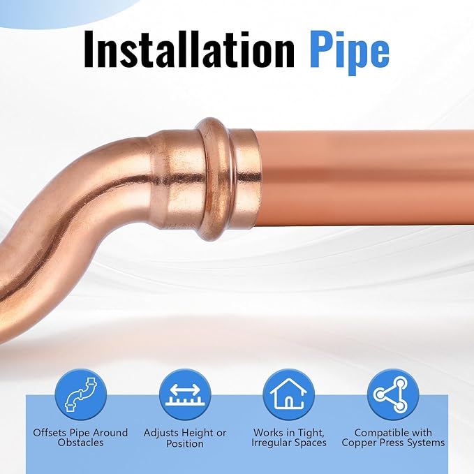 3/4" Copper Press Cross-Over Fitting – Offset Copper Press Connector - Image 4