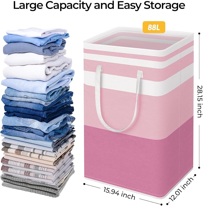 HomeHacks 2 Pack Laundry Baskets, Laundry Hampers Bags | Waterproof, - Image 4