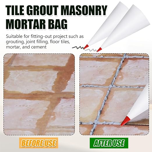 Biaungdo 3 Pack Red Grout Bag Brick Jointer Tuck Pointer Kit - Image 3