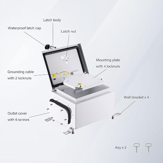 IP65 Weatherproof Metal Box Wall-Mounted Electronic Equipment Enclosure Box - Image 3