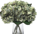 Kimura's Cabin 6pcs Hydrangea Artificial Flowers Fake Hydrangeas, Mint Green | by WeddingPartyArrangementBouquetsDecorationArtificialFlowers