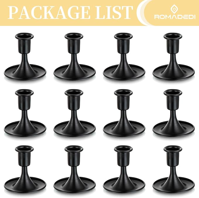 Black Candlestick Candle Holders - Image 7