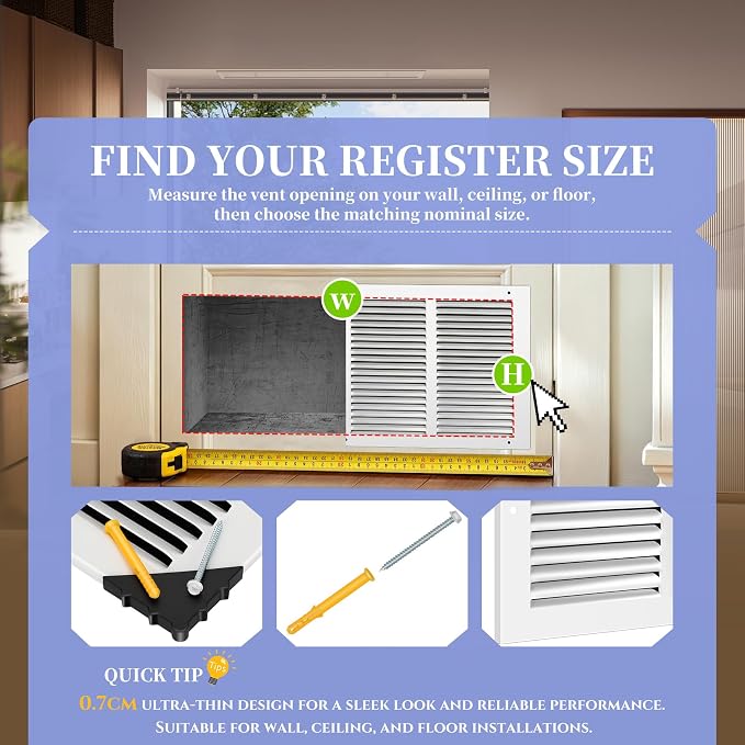 Fancat 24x10 Duct Opening | Steel Return Air Grille | Vent Cover Grill - Image 3