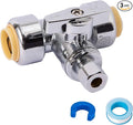 Service Tee Stop Valve, 1/2" Ptc x 1/2" Ptc x 1/4" Comp, Water Valve Shut Off by SUNGATOR