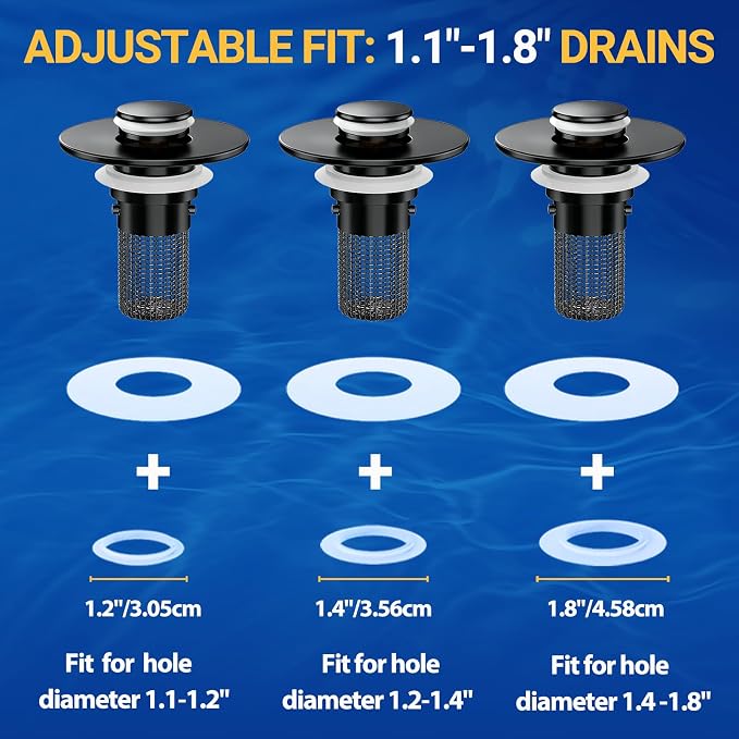 Bathroom Sink Drain Strainer, Pop-Up Bathroom Sink Stopper - Image 9