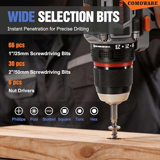 COMOWARE Drill Bit Set, Drill Driver Bit Set - Image 4
