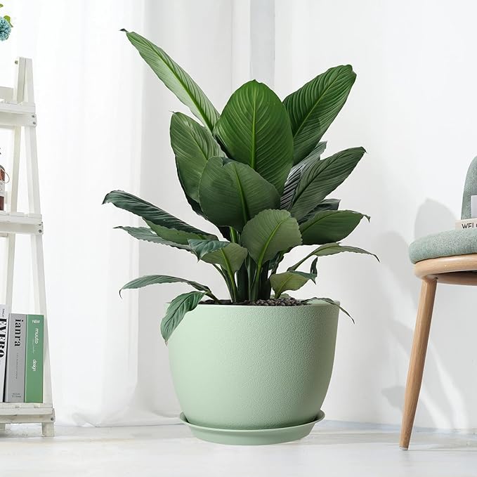 UOUZ 12inch Large Plant Pot, Modern Plastic Planter - Image 7