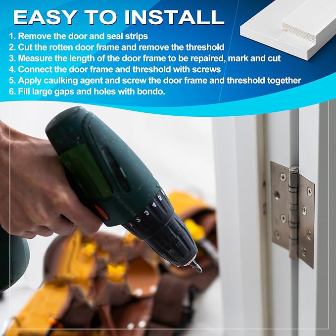 CroBlissful 1 Set 12 Inch L x 4-9/16 Inch W x 1-1/4 T Exterior Door Jamb Repair - Image 4
