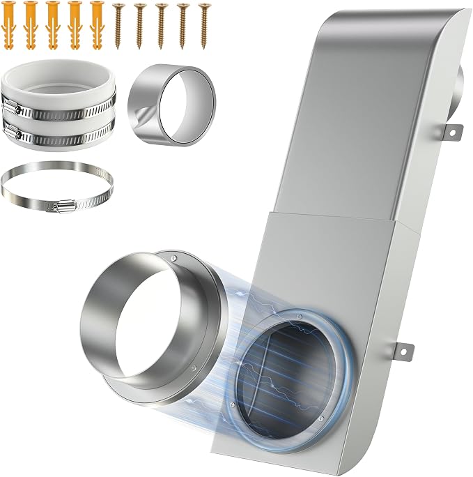 Magnetic Periscope Dryer Vent, 9.5-14.5" Adjustable Low Profile 4 Inch Dryer by GTACASS