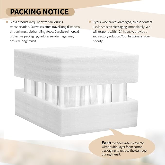 12Pack Glass Cylinder Vases for Centerpieces - Image 4