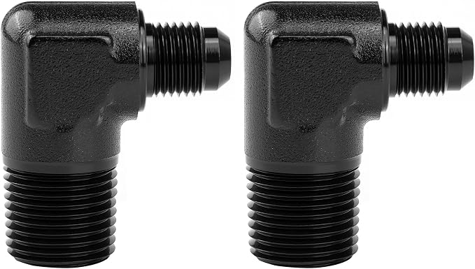 EVIL ENERGY 6AN to 1/2" NPT Male 90 Degree Fitting Adapter Aluminum 2PCS by EVILENERGY
