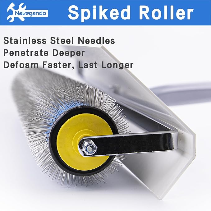 50cm Spiked Roller for Self Leveling Concrete, 19mm Stainless Steel Needle - Image 3