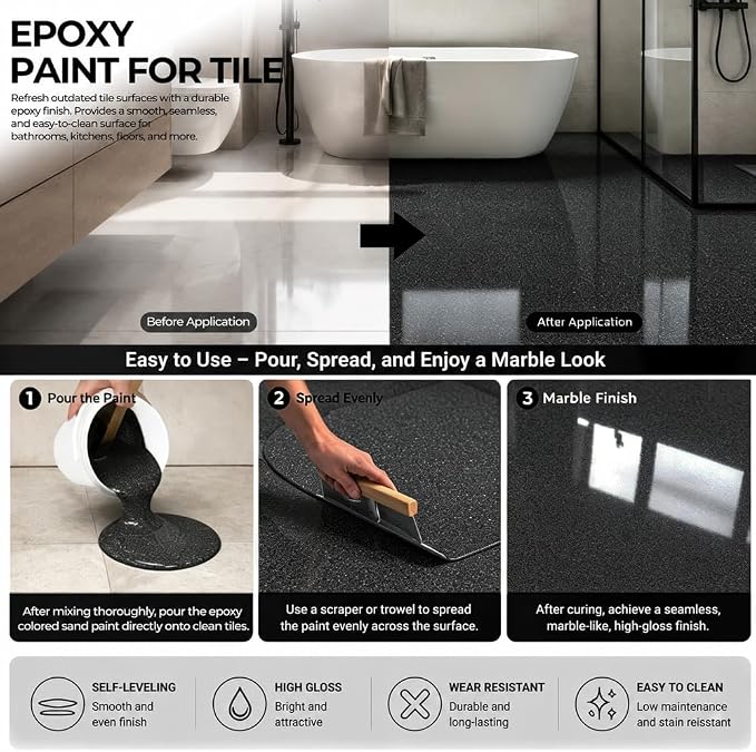 ENGWEI Self Leveling Epoxy Color Sand Floor Paint - Image 6