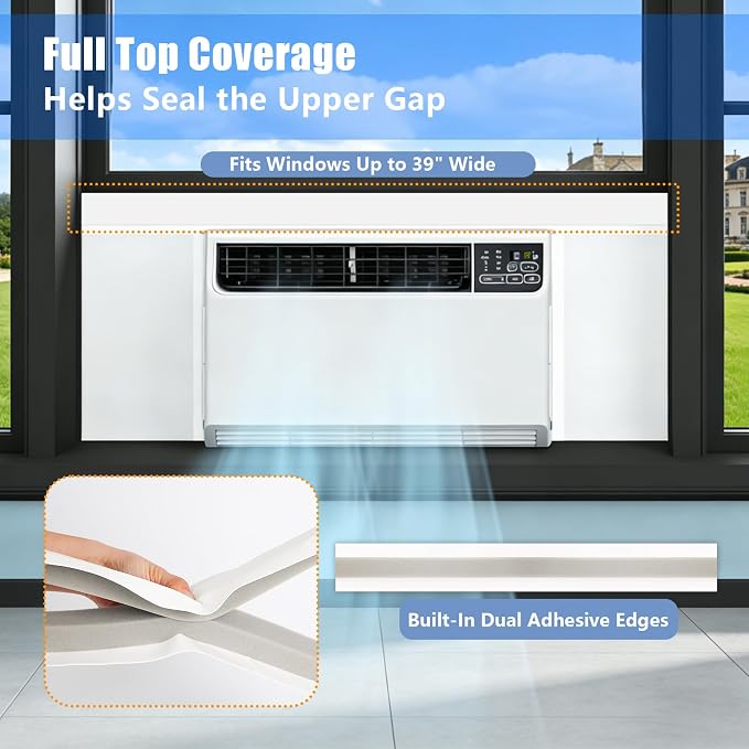 Window AC Side Panels with Aluminum Foil with Top Seal Strip | PVC Edge Trim - Image 7