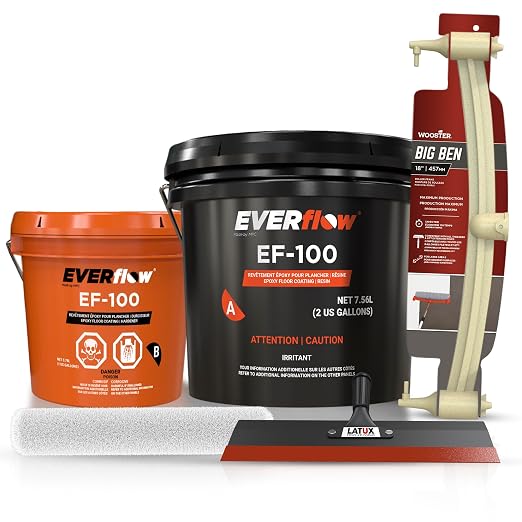 Everflow MPC Epoxy Kit, Frame & Squeegee, 3 Gal | Garage floor epoxy kit by Master+Protective+Coatings