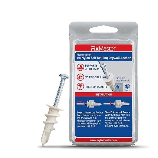 #8 Nylon Self-Drilling Drywall Anchors w/Screws – Premium Nylon 66 Hollow Wall by Unknown