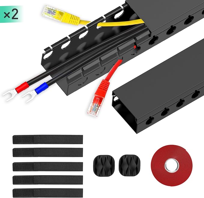 ENONCI Cable Raceway 31in Wire Covers Under Desk Cable Management 2-Pack | - Image 7
