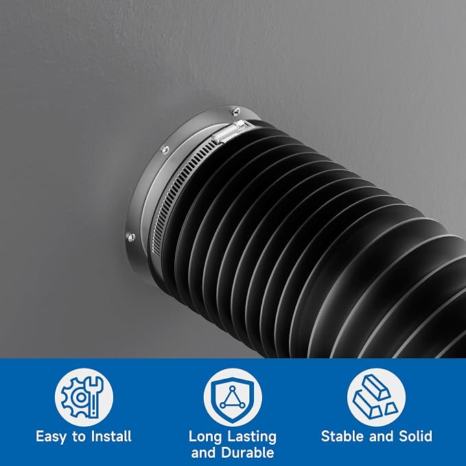 Hon&Guan 8 Inch Duct Connector Flange, Metal Straight Pipe Fitting - Image 4