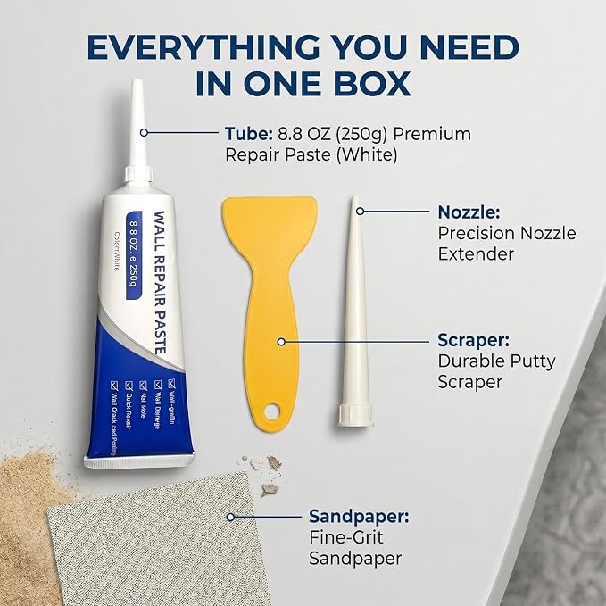 Drywall Repair Kit with Scraper, Quick Drying Wall Repair Paste | Spackle Wall - Image 2