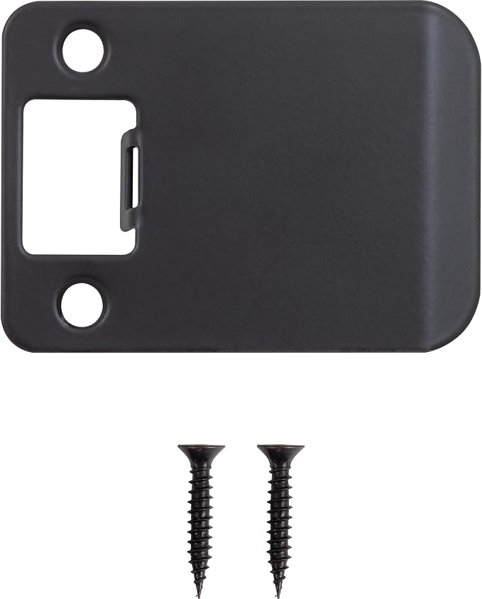 Round Corner Extended Lip Strike Plate, 2-1/4" x 2-1/2", Matte Black - Image 2
