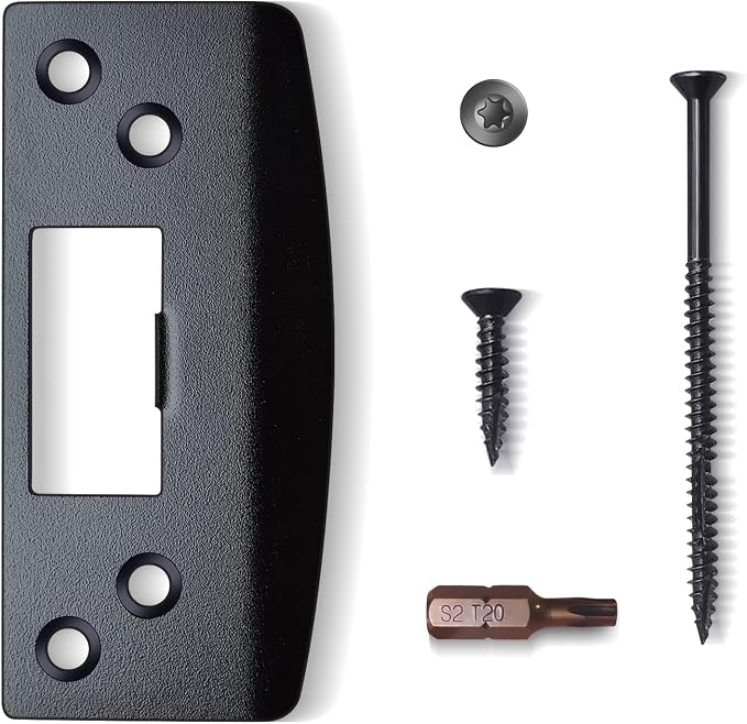 Extra Large Door Strike Plate, Heavy Duty Version, Matte Black | Oversized by MOSECYOU