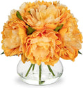 Hollyone Orange Peonies Fall Flowers Artificial by Hollyone