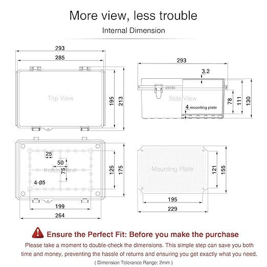 QILIPSU Waterproof Junction Box IP67 Outdoor Plastic Electrical Project - Image 6