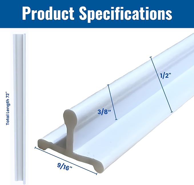 KC Hardware Vinyl Sliding Screen Door Track, Sliding Door Bottom Track - Image 3
