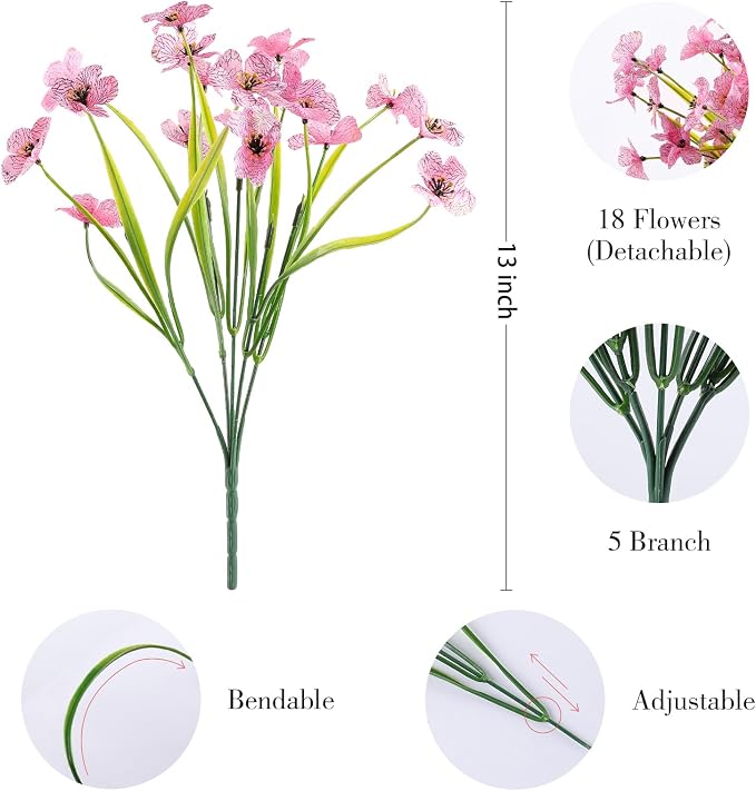 AGIRL Artificial Flowers Outdoor UV Resistant Fake Plant Garden Patio Decor | - Image 2