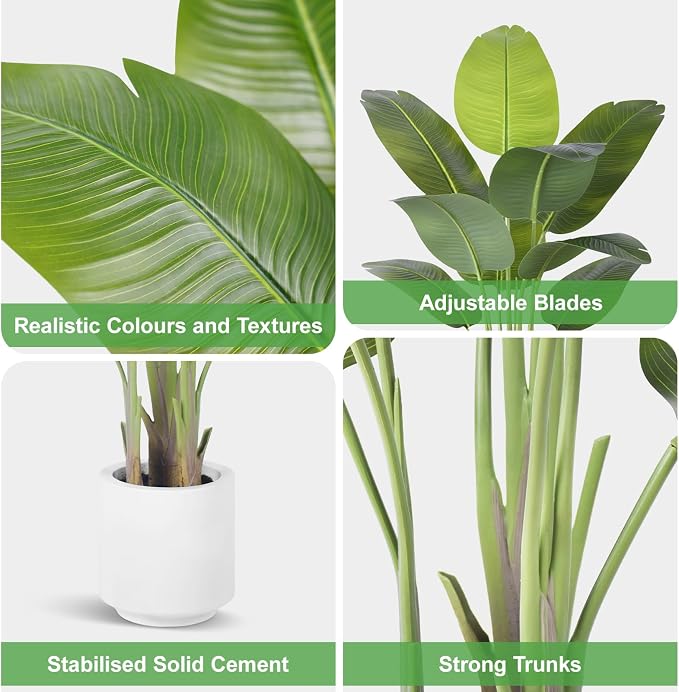 Artificial Bird of Paradise Plant 4Ft Tall Fake Tropical Palm Tree Large Fake - Image 6