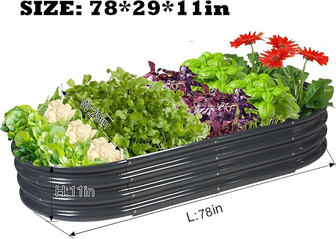 Rakukiri Raised Garden Bed GRS Certified Galvanized Planter Box Outdoor - Image 3