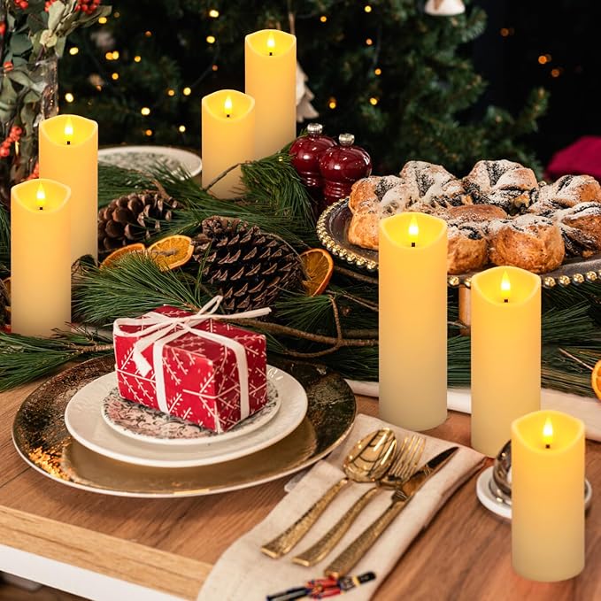 24-Pack Ivory-Colored Flame-Free Candles - Image 9